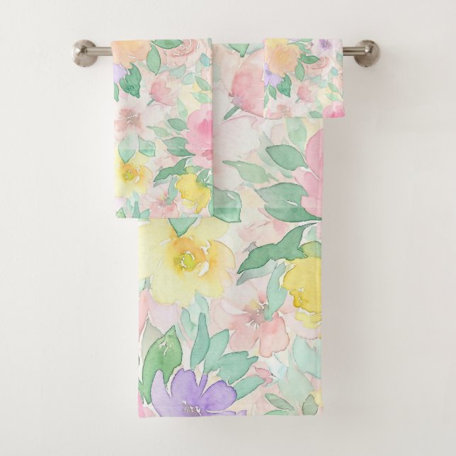 Motif floral aquarelle pastel – Douceur printanièr (En situation)