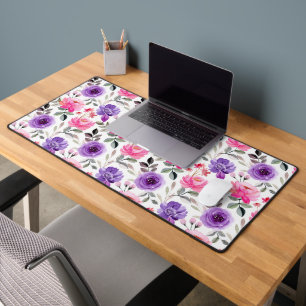 Motif floral aquarelle vibrant en rose et violet
