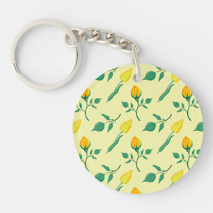 Motif floral avec rose jaune et fleurs de tulipe