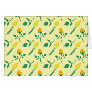 Motif floral avec rose jaune et fleurs de tulipe
