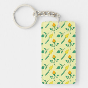 Motif floral avec rose jaune et fleurs de tulipe
