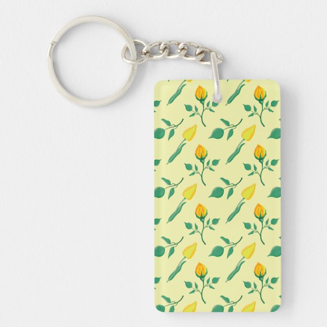 Motif floral avec rose jaune et fleurs de tulipe (Devant)