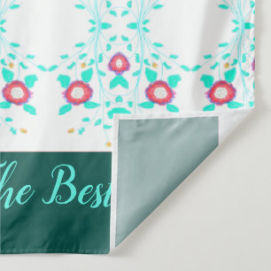 Motif Floral Avec Tapisserie Turquoise Lumineuse