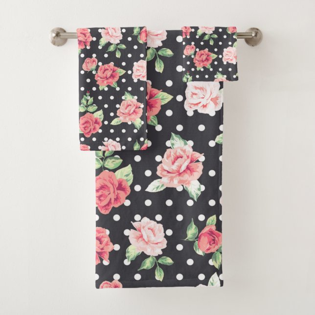 Motif floral blanc Polka point sur Arrière - plan  (En situation)