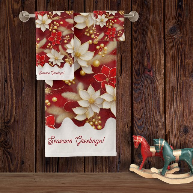 Motif floral blanc rouge Noël #17 ID1009 (Créateur téléchargé)