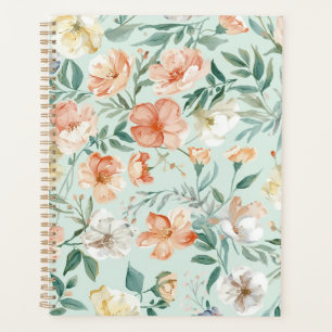 Motif floral bleu aquarelle Prairie fleurie