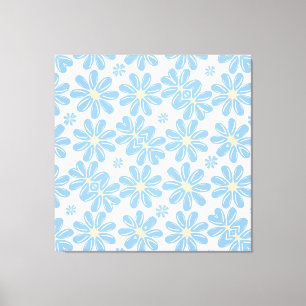 Motif floral bleu - Impression sur toile