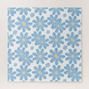 Motif floral bleu - Puzzle