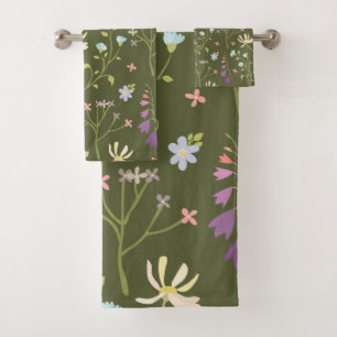 Motif floral botanique victorien sombre et maussad