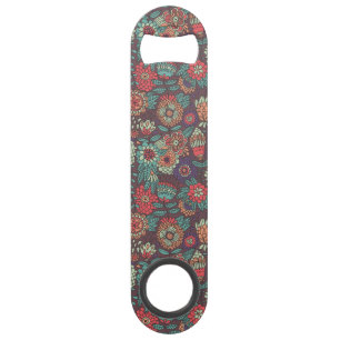 Motif floral coloré dans le style de bande