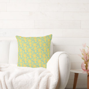 Motif floral - Coussin de jet