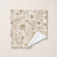 Motif floral de dessin au trait botanique sépia an