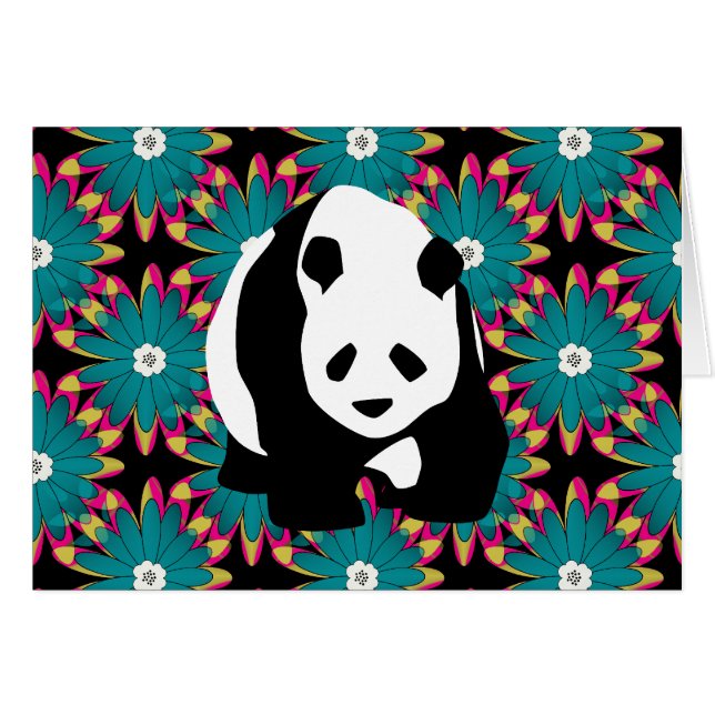 Motif floral de fleurs roses bleues mignonnes (Devant Horizontal)