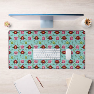 Motif floral de hellébore bleu maximaliste lumineu