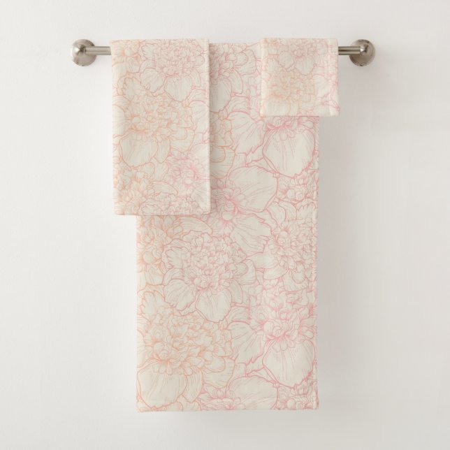 Motif floral de pivoine rose (En situation)