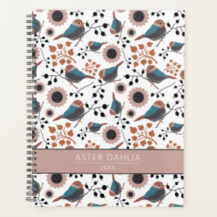 Motif floral de poulet bleu rose personnalisable