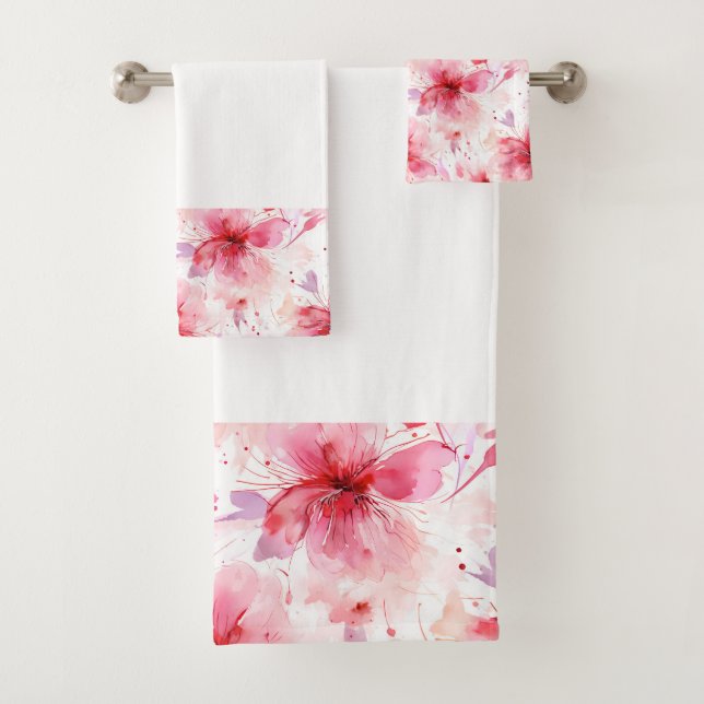 Motif floral de printemps Fleurs roses rouges à l' (En situation)