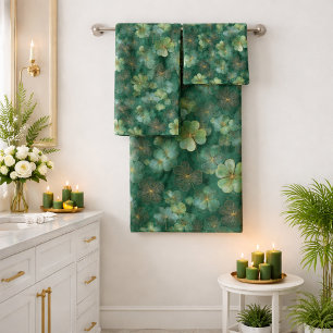 Motif floral de trèfle vert émeraude