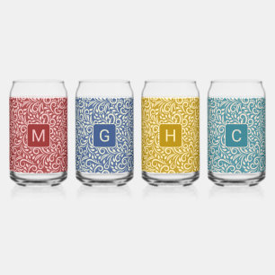 Motif floral des monogrammes personnalisés