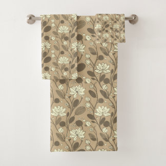 Motif floral élégant sur beige chanceux