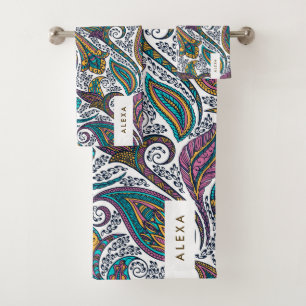 Motif floral ethnique coloré de Paisley