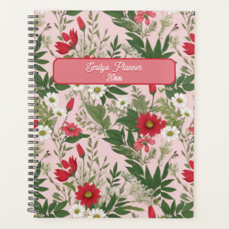 Motif floral Fleurs sauvages Rose et blanc Feuille