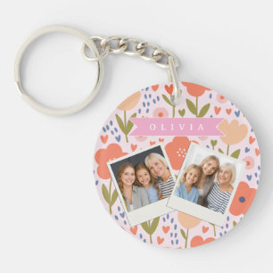 Motif floral folklorique mignon nordique rose pers