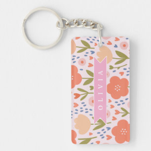 Motif floral folklorique mignon nordique rose pers