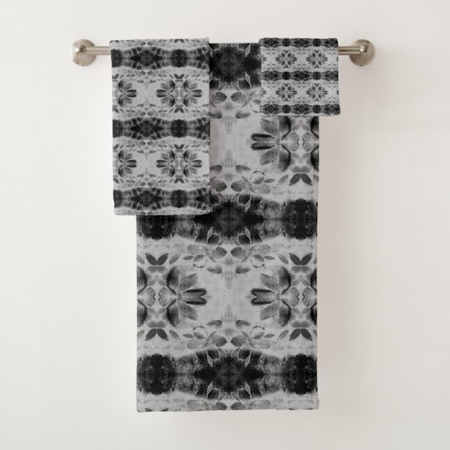 Motif Floral Gris Et Noir (En situation)