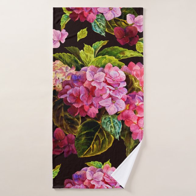Motif floral incomparable. Hydrangée sur une sur u (Serviette de bain)