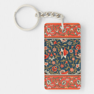 Motif floral indo-persan bohème vintage rouge
