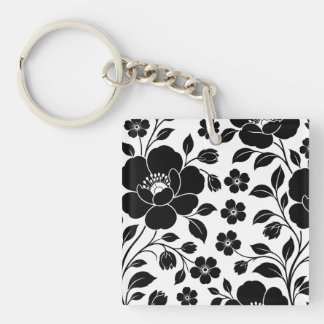 Motif floral noir élégant