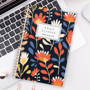 Motif floral orange joyeux personnalisé 2025