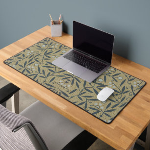 Motif floral orné avec des vignes bleu foncé