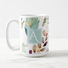 Motif floral plumes Mug personnalisé
