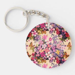 Motif floral Porte - clé acrylique