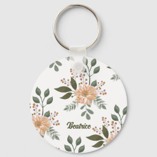 Motif floral - Porte-clés personnalisé