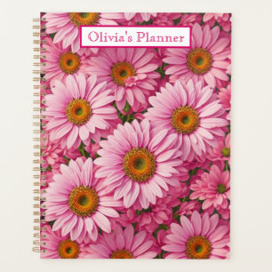 Motif floral rétro rose aux marguerites