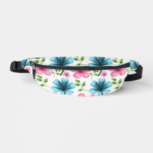 Motif floral rose et bleu