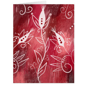 Motif Floral Rouge Et Blanc