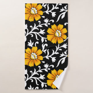 Motif floral sans soudure avec fond noir, b