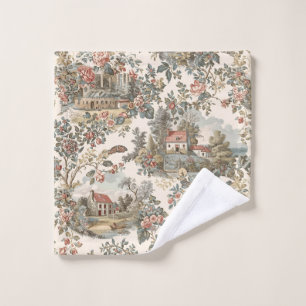 Motif floral toile française de ferme rustique vin