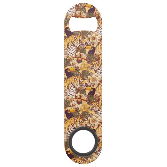 Motif floral tropical avec le tigre (Devant)