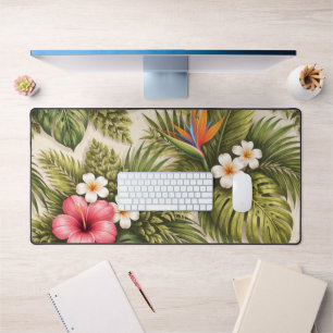 Motif floral tropical – Hibiscus, Monstera 