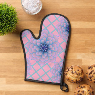 Motif floral violet bleu pastel esthétique sans co