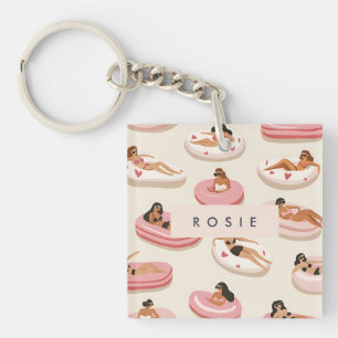 Motif flottant de piscine d'été personnalisé Monog