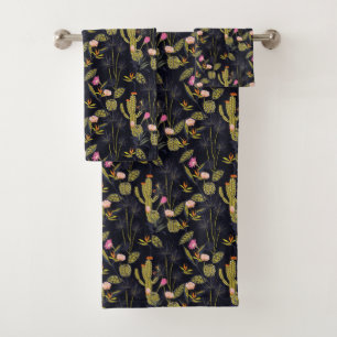 Motif foncé de cactus de nuit d'été