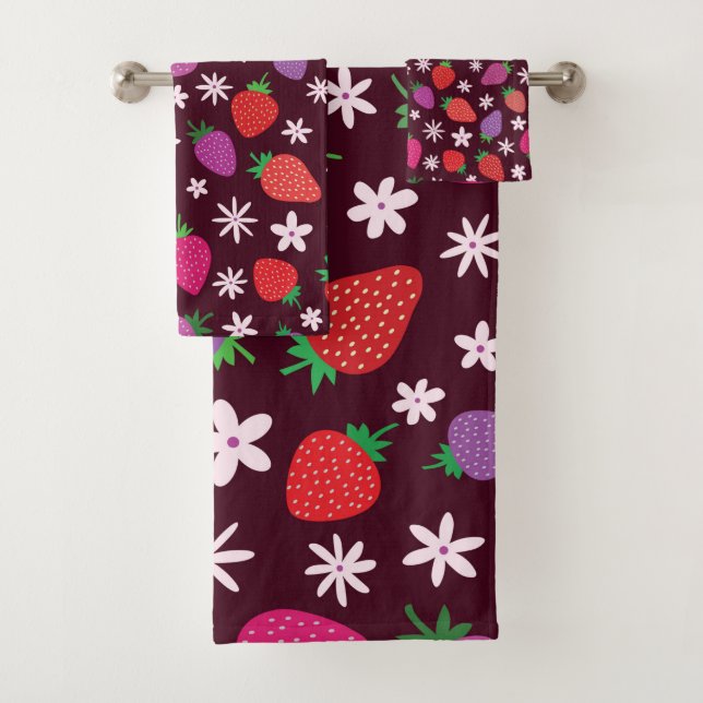 Motif Fraises et Fleurs Blanches  (En situation)