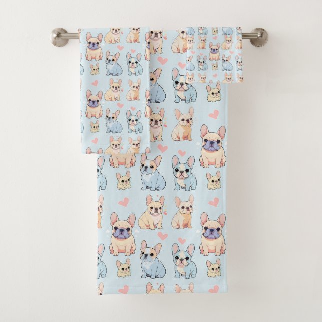 Motif français mignon Bulldog Pastel (En situation)