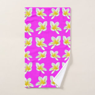 Motif Frangipani Rose Chaud Et Jaune,